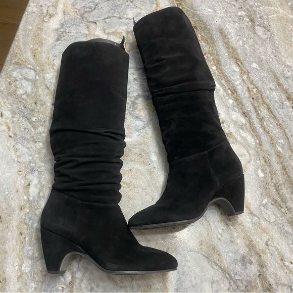 Eileen Fisher DITTO KNEE HIGH BOOT IN BLACK SUEDE Slouchy Boots Women’s 8.5 - Picture 3 of 9